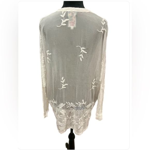 Johnny Was Ellie Long Sleeve White Floral Blouse- Small - Picture 4 of 6